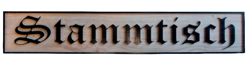 Gefrästes Holzschild aus Eiche
850 mm breites und 40 mm starkes Eichenholz,
beidseitige Ausführung, Schrift erhaben, schwarz koloriert. Gefrästes Holzschild aus Eiche
850 mm breites und 40 mm starkes Eichenholz,
beidseitige Ausführung, Schrift erhaben, schwarz koloriert.